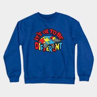 Autism Awareness Platypus It's OK To Be Different Crewneck Sweatshirt